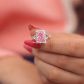 Silver Pink Sapphire Infinity Ring